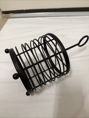 New Black Metal Spiral Napkin spoons Holder